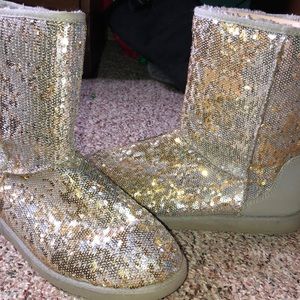Silver/gold sparkly boots